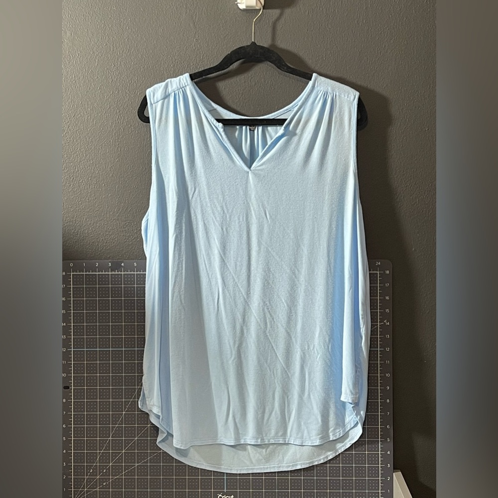 Sleeveless Light Blue Shirt